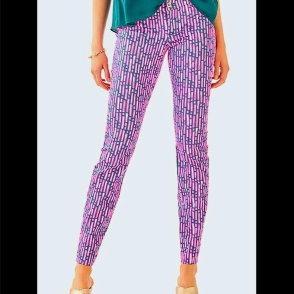 Lilly Pulitzer Kelly Skinny Ankle Pant
Mandevilla Pink Slathouse Stripe Size 2